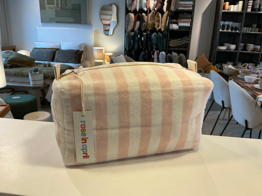 Trousse de Toilette éponge rayé rose clair Rose in April