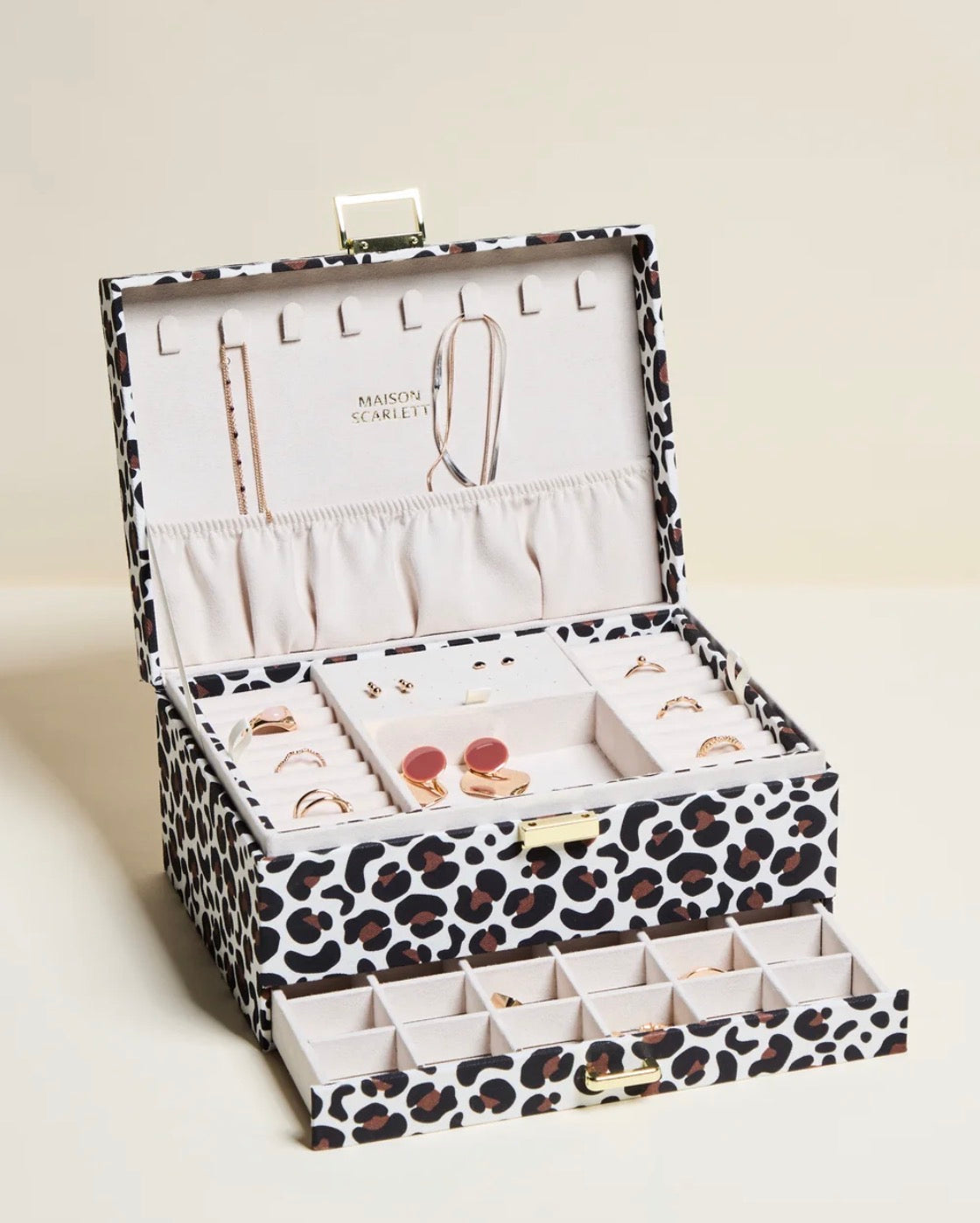 Boîte à bijoux Denise léopard beige