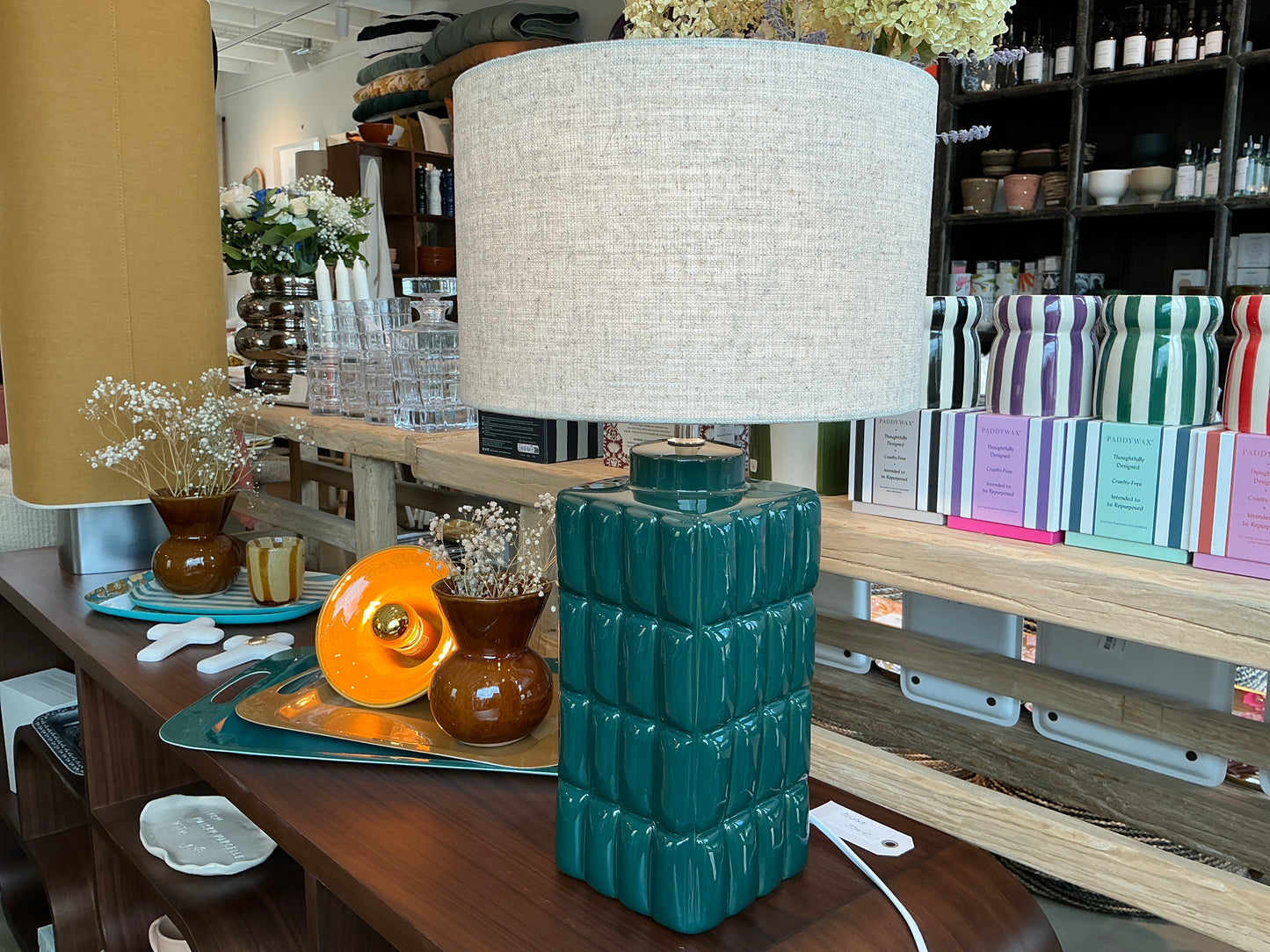 Lampe FUNY ÉMERAUDE ET NATUREL