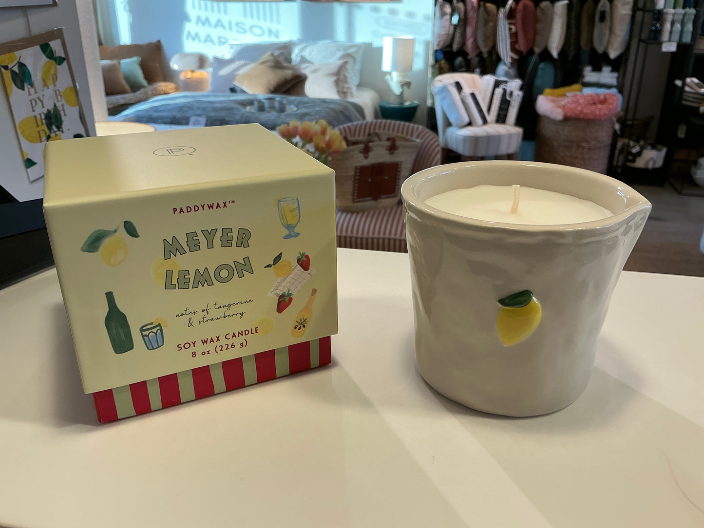 Bougie céramique citron