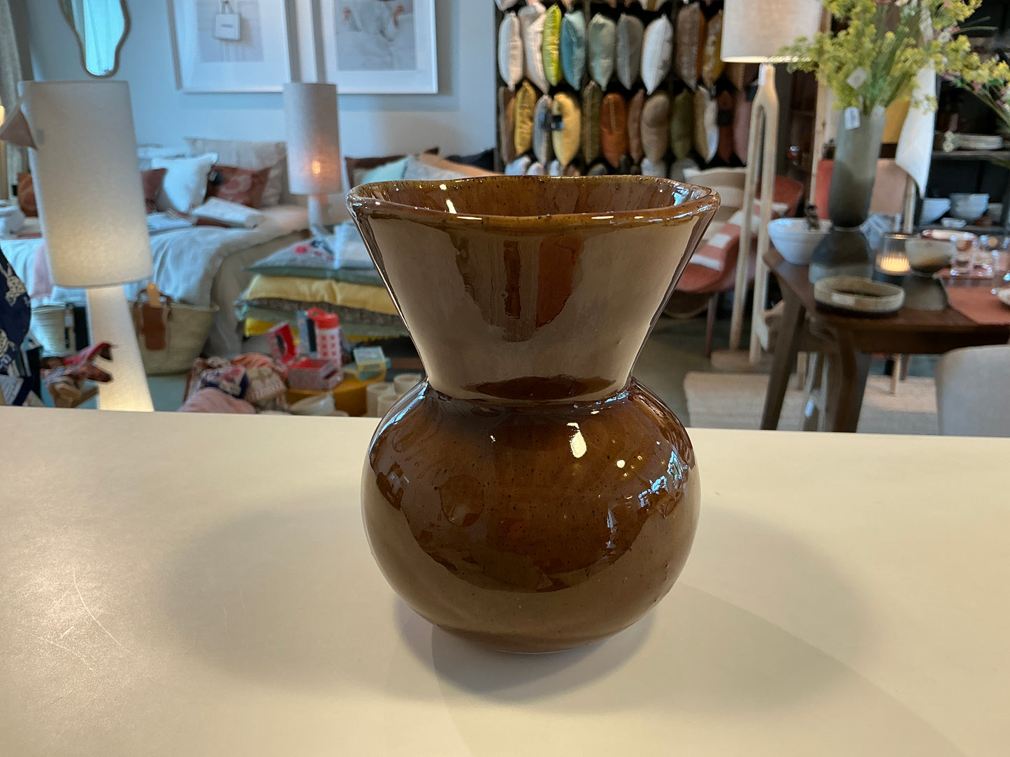 Petit vase popy brun