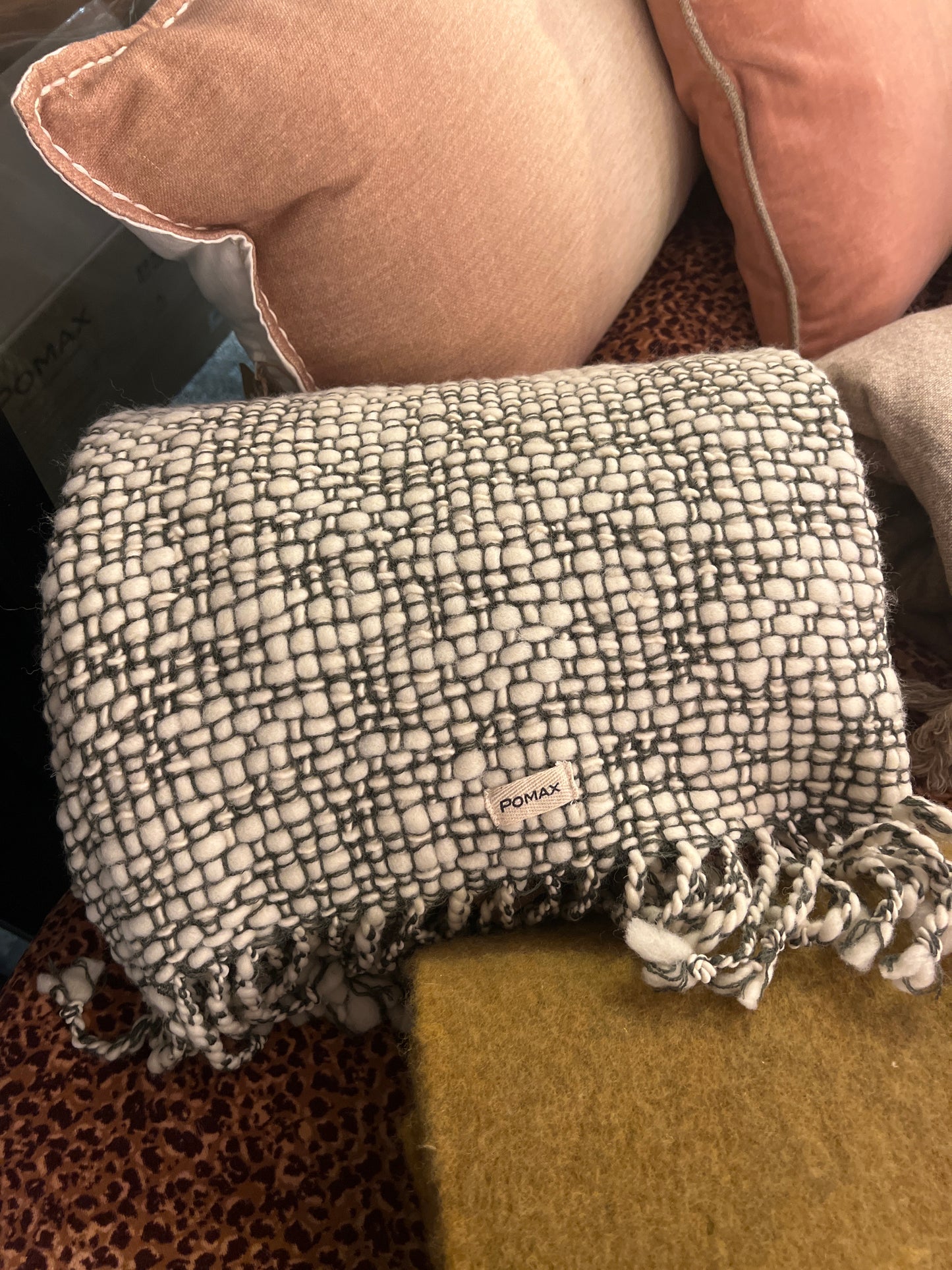 Plaid Pomax tricot camel