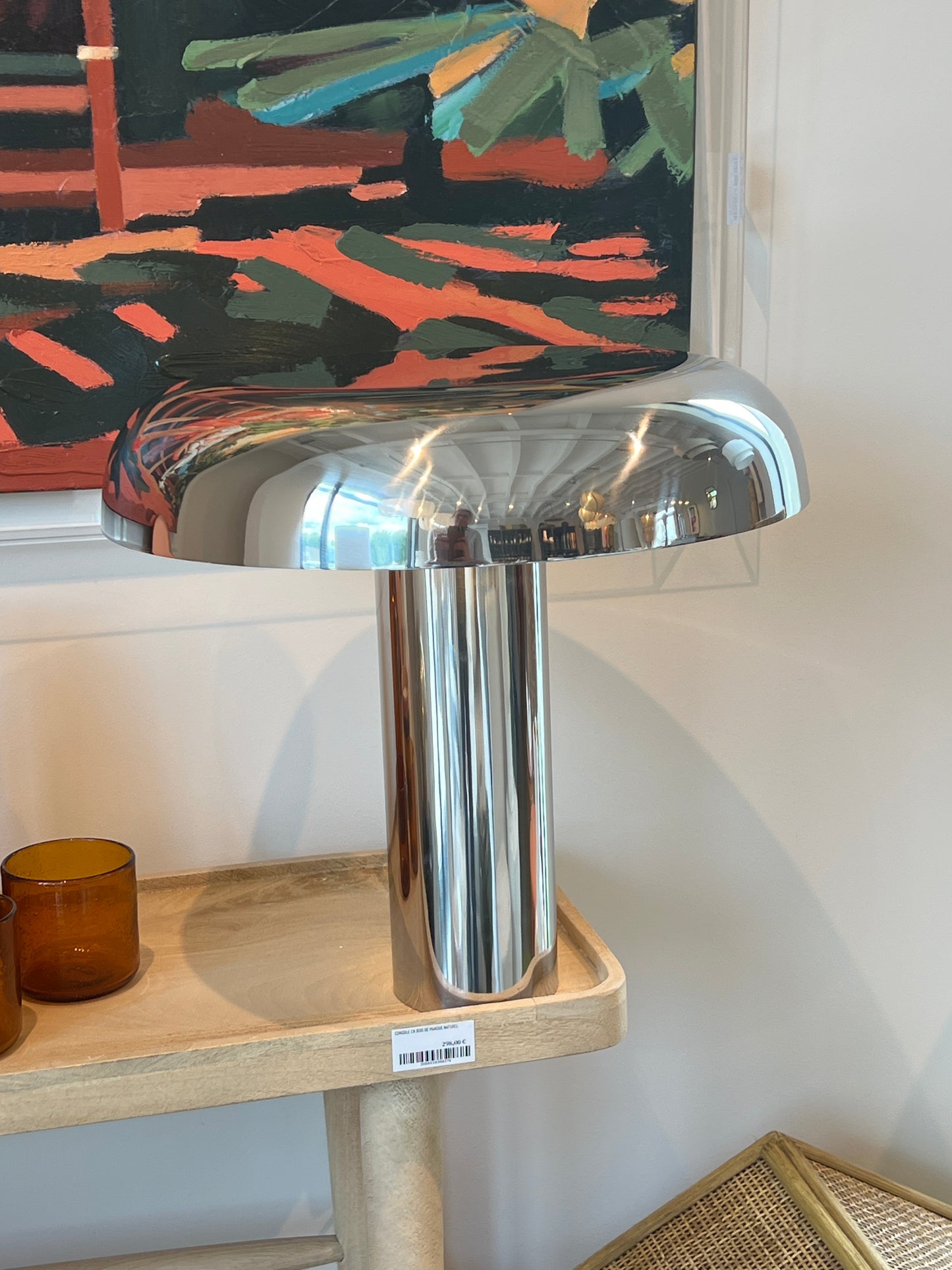 Lampe champignon chrome