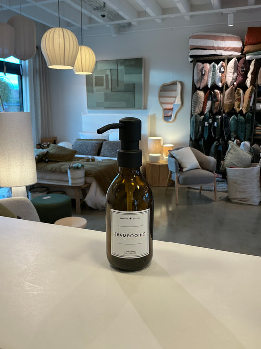 Flacon à pompe « shampooing » ambre