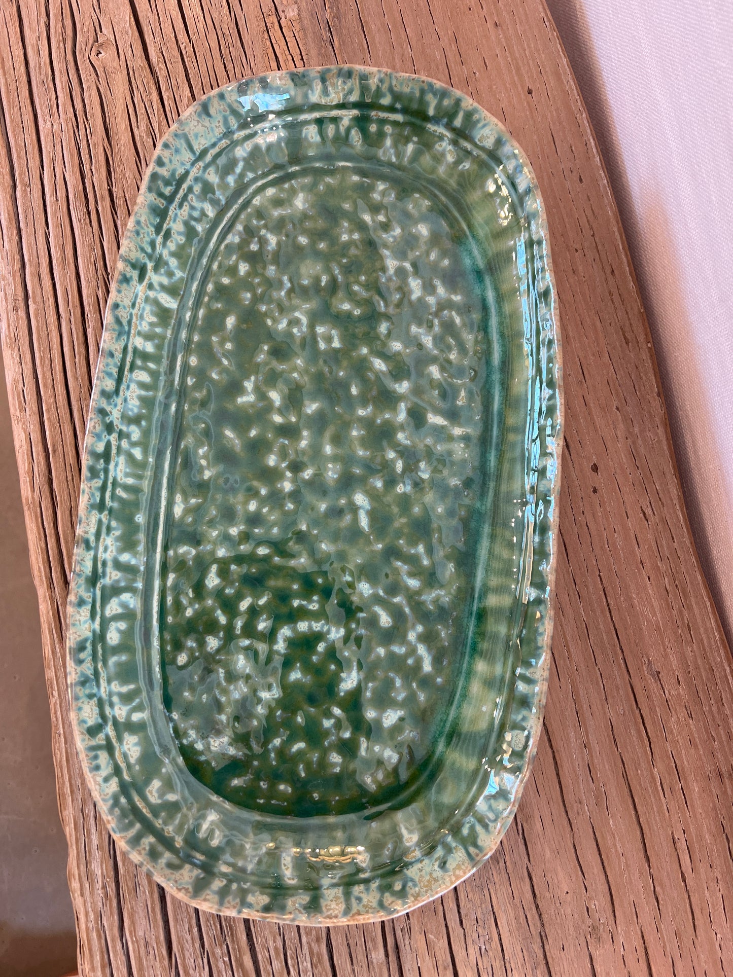 Plat de service vert 37x3x21 cm