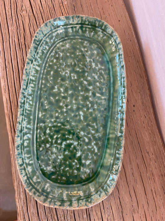 Plat de service vert 37x3x21 cm