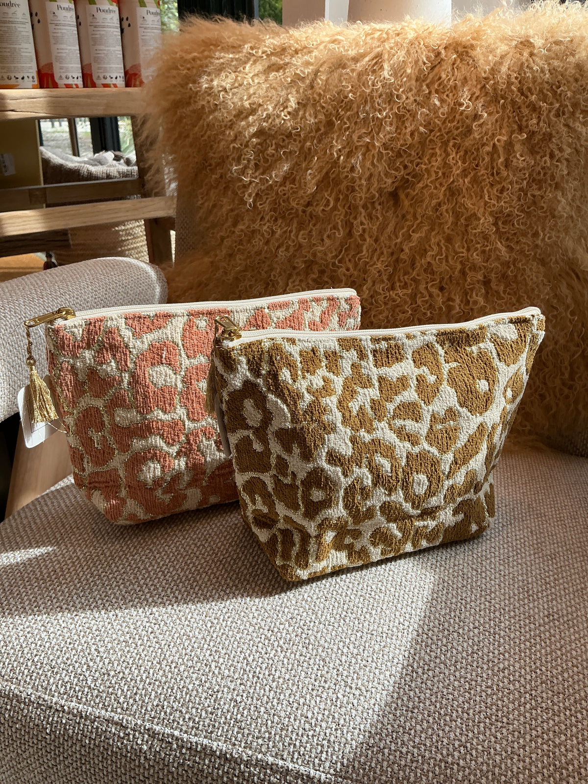 Pochette léopard irisée