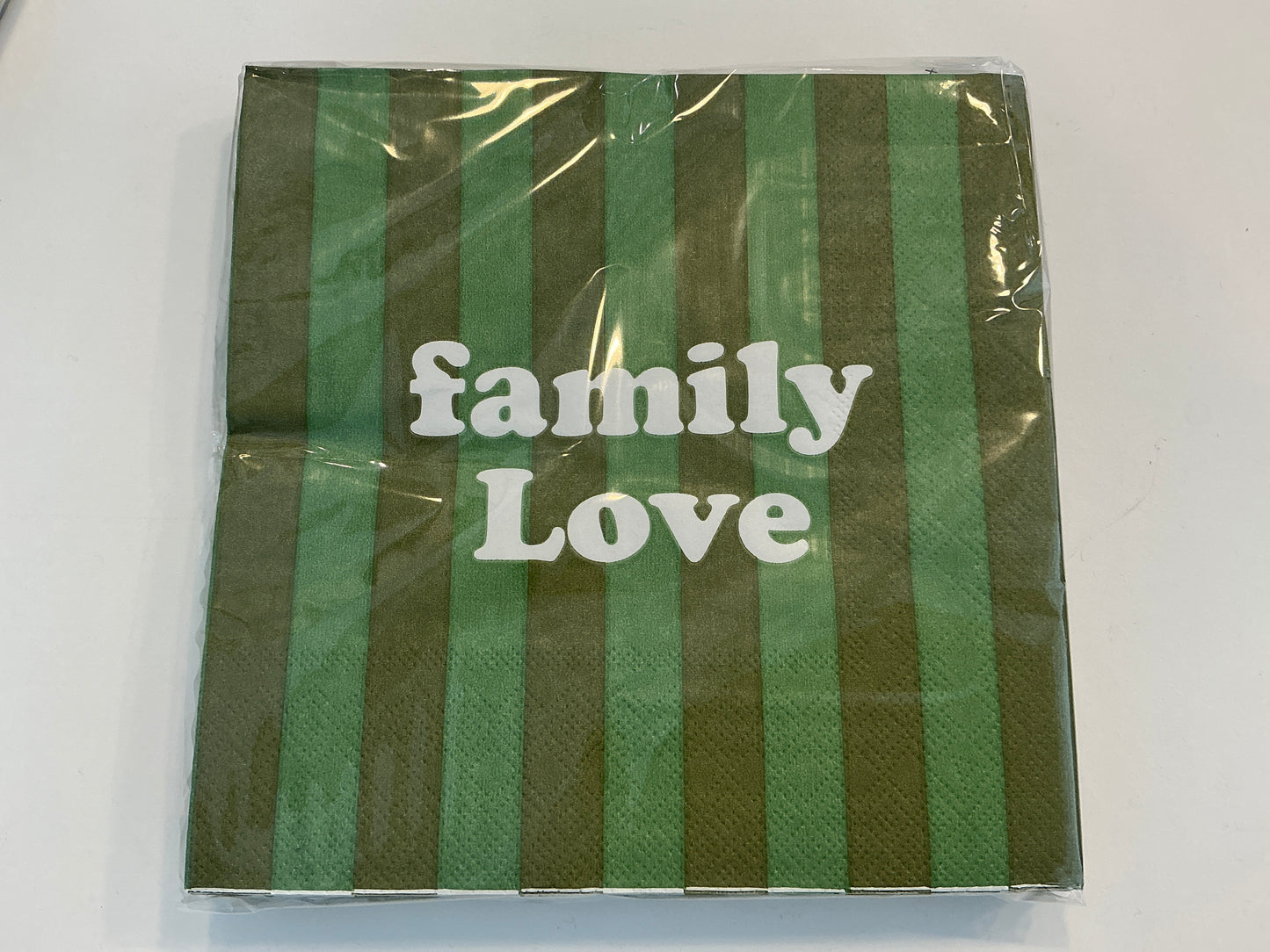 SERVIETTE EN PAPIER rayures family love