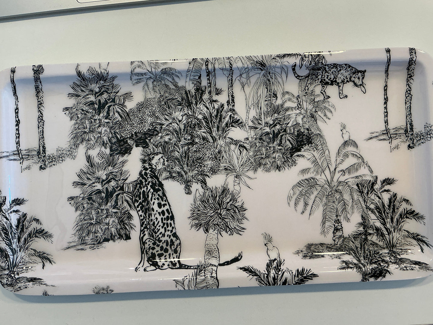 Plateau mocoa blanc gris 30x15 cm