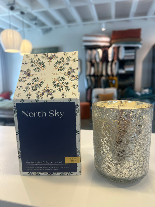 bougie north Sky  verre craquelé