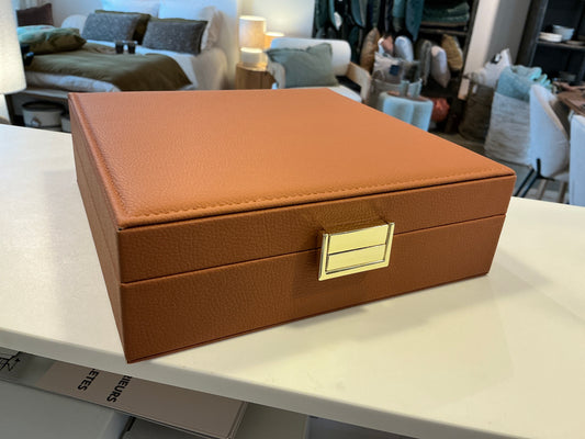 BOITE A BIJOUX ANNE SIMILI CUIR CAMEL
