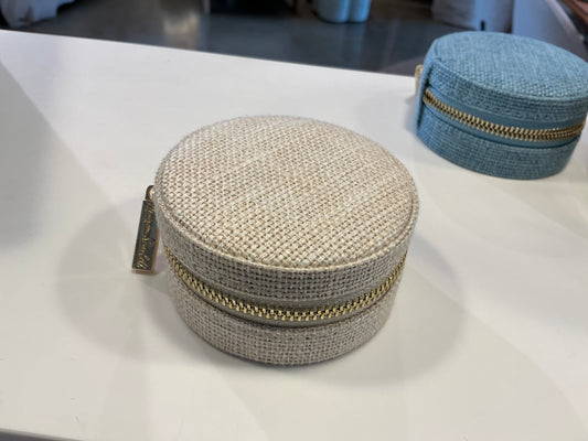BOITE À BIJOUX RONDE YVONNE lin beige