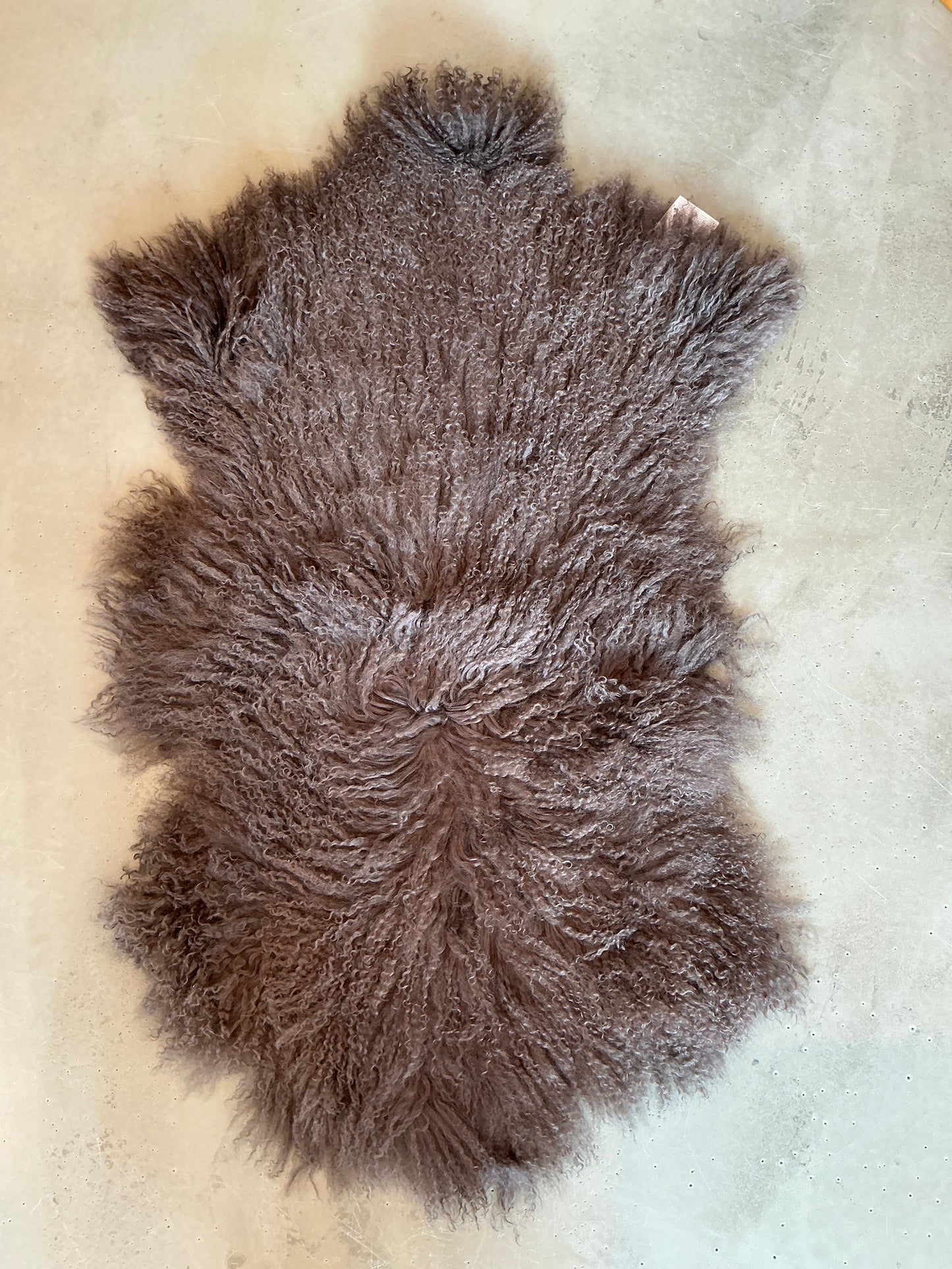 Peau de mouton tibétain marron