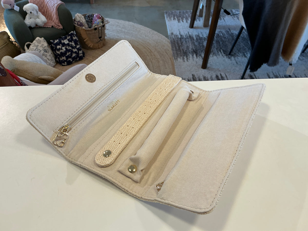 Pochette à bijoux Catherine lin beige