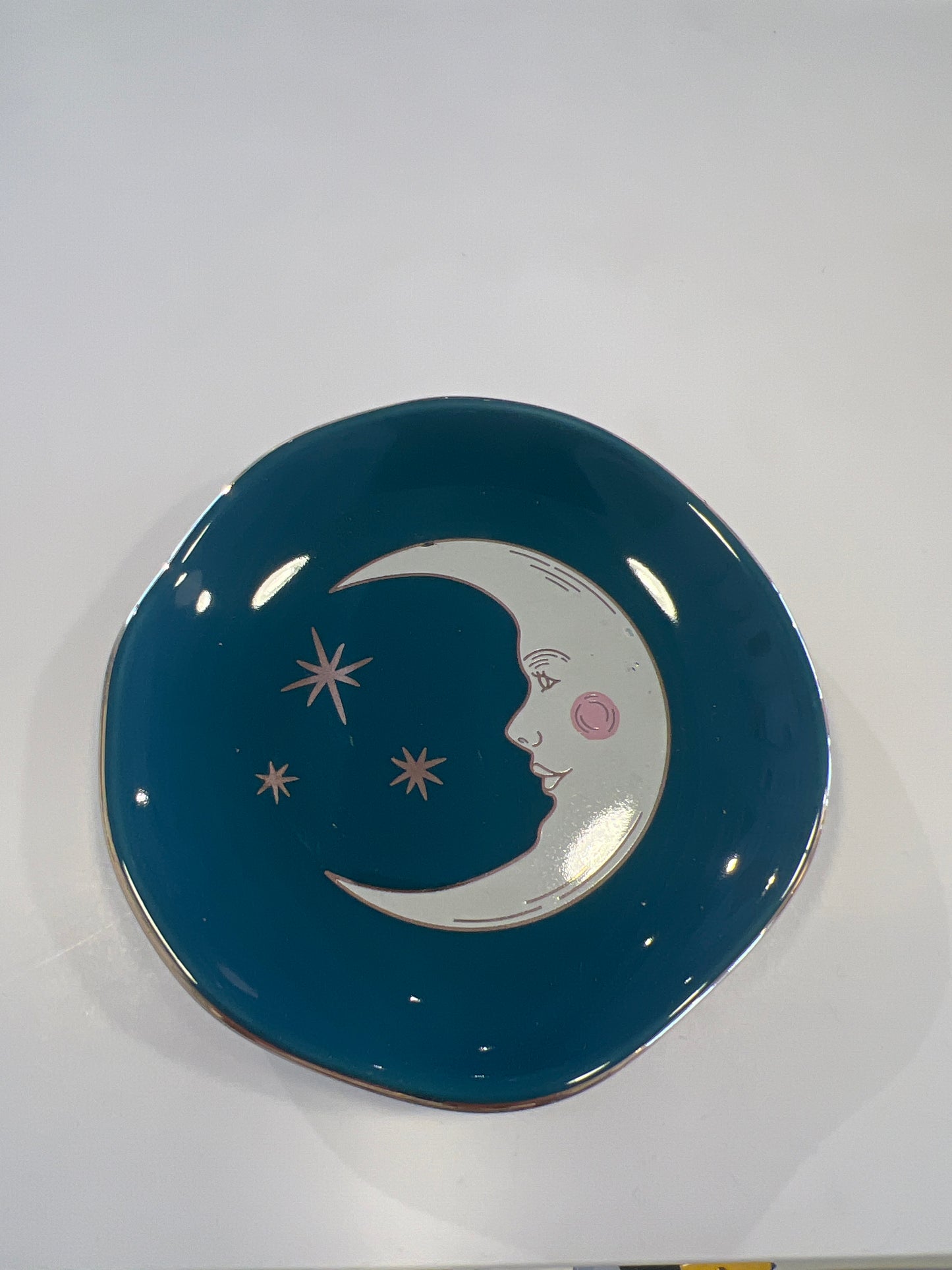 Petit vide poche céramique bleu canard