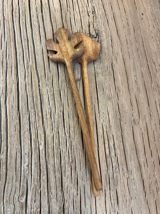 Couverts à salade bois d’acacia et bois Doussié