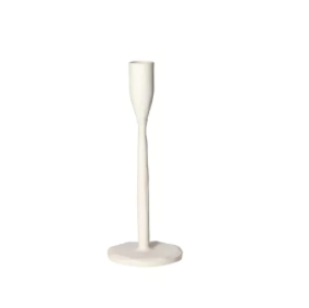 BOUGEOIR POMAX EN MÉTAL BLANC CASSÉ