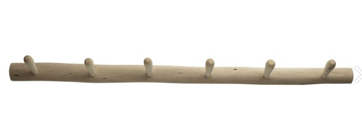 PORTE MANTEAUX MURAL EN EUCALYPTUS NATUREL