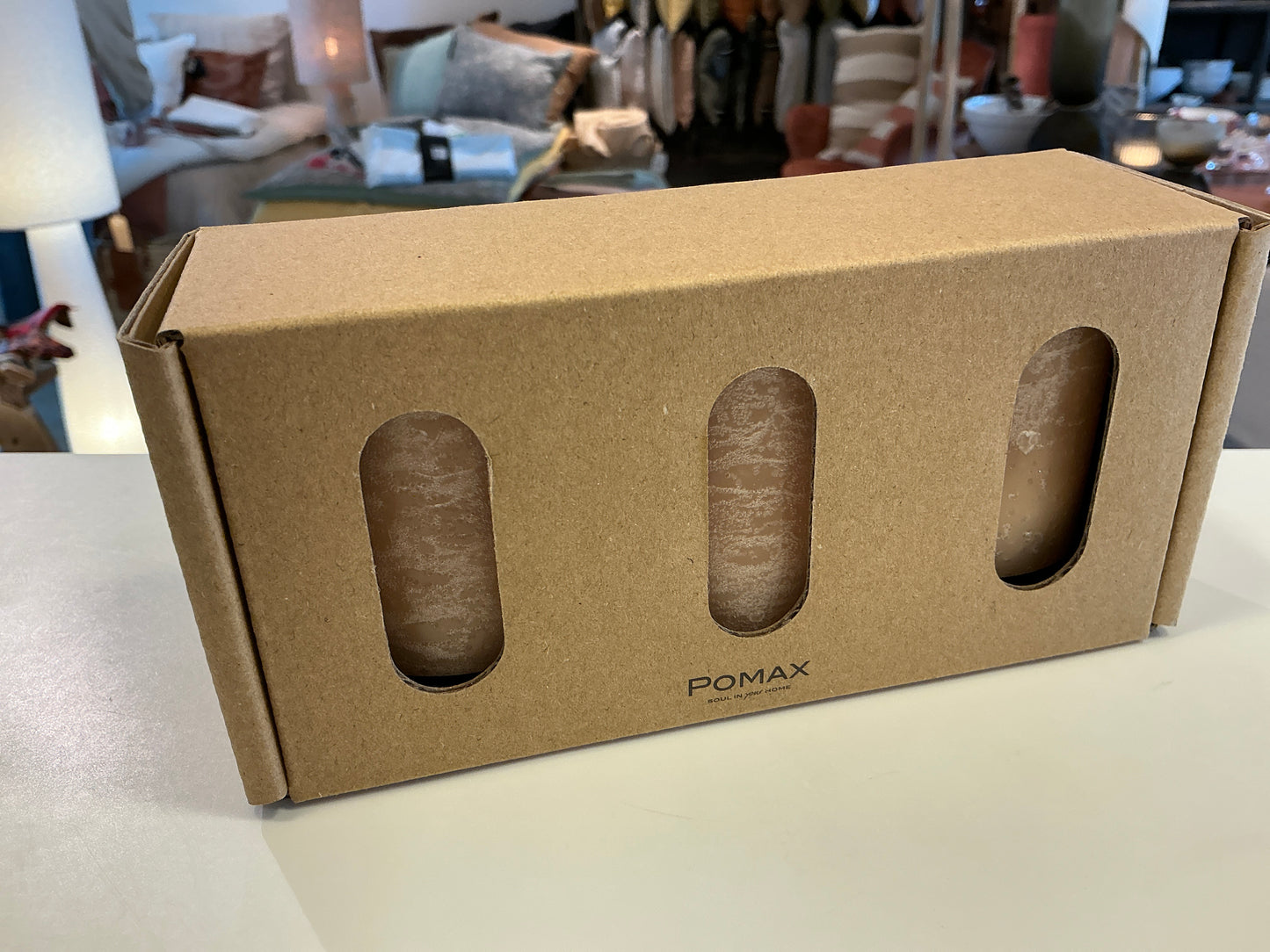 Set de trois bougies MIEL D 5XH 7,5 CM