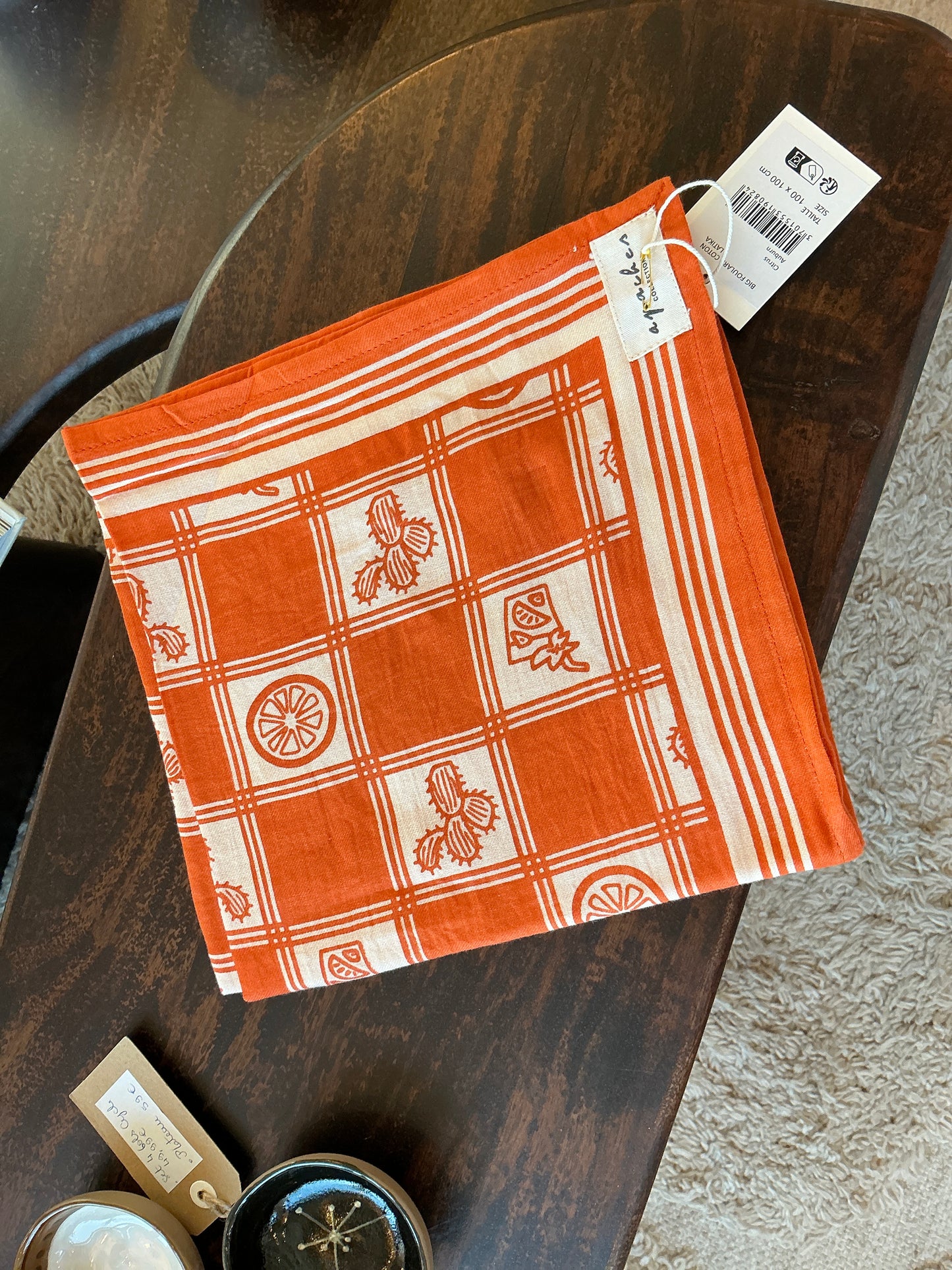 Foulard Apaches LATIKA citrus auburn