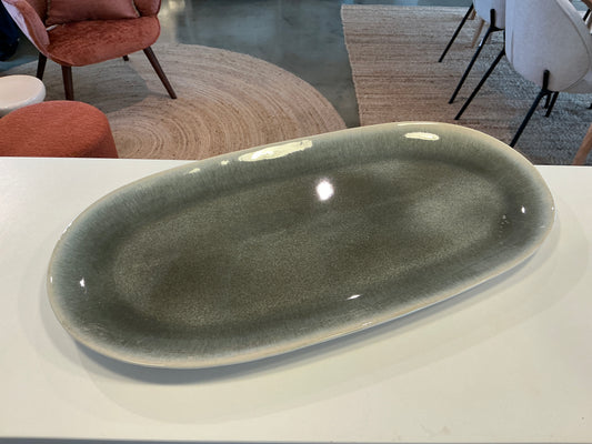 Plat ovale émail gris 40x 19 CM