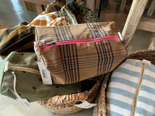 Trousse de Toilette rayé tartan Rose in April