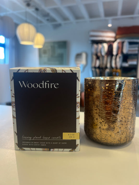 bougie woodfire verre craquelé