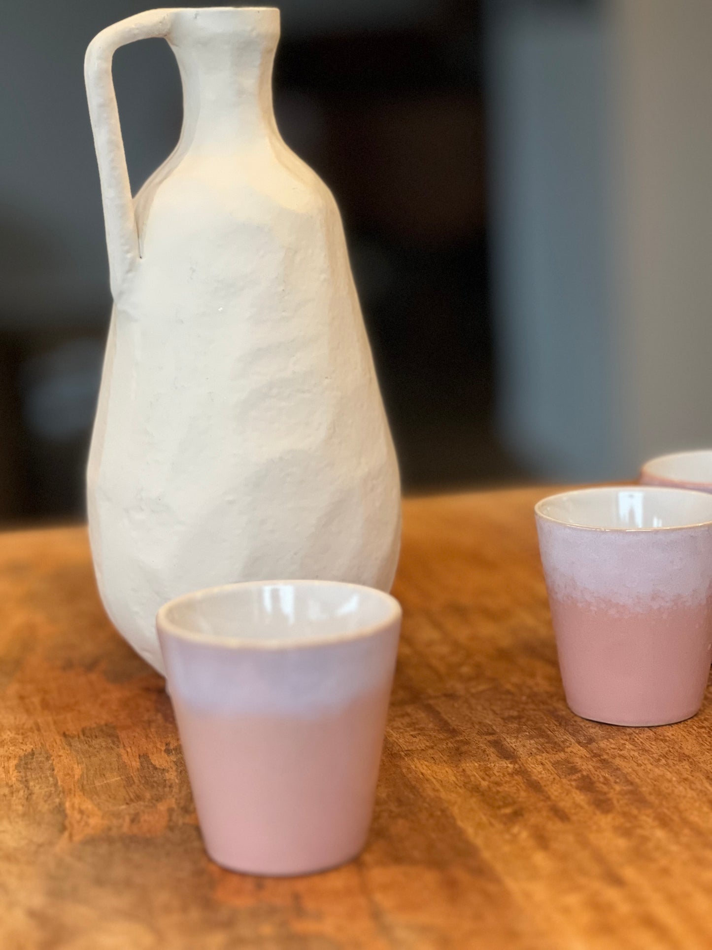 TASSE A CAFÉ EN CERAMIQUE ROSE (par 4)