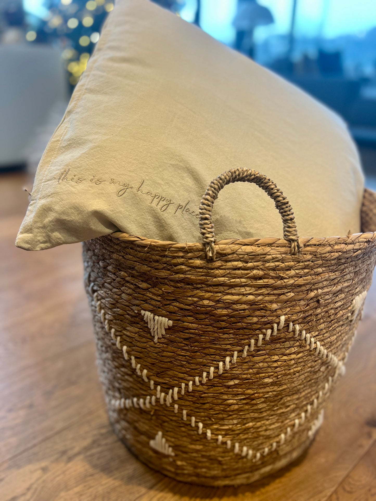 COUSSIN ECRU BRODÉ 50X50 CM