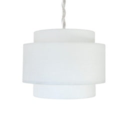 SUSPENSION TISSU BLANC D 40 H 30 CM