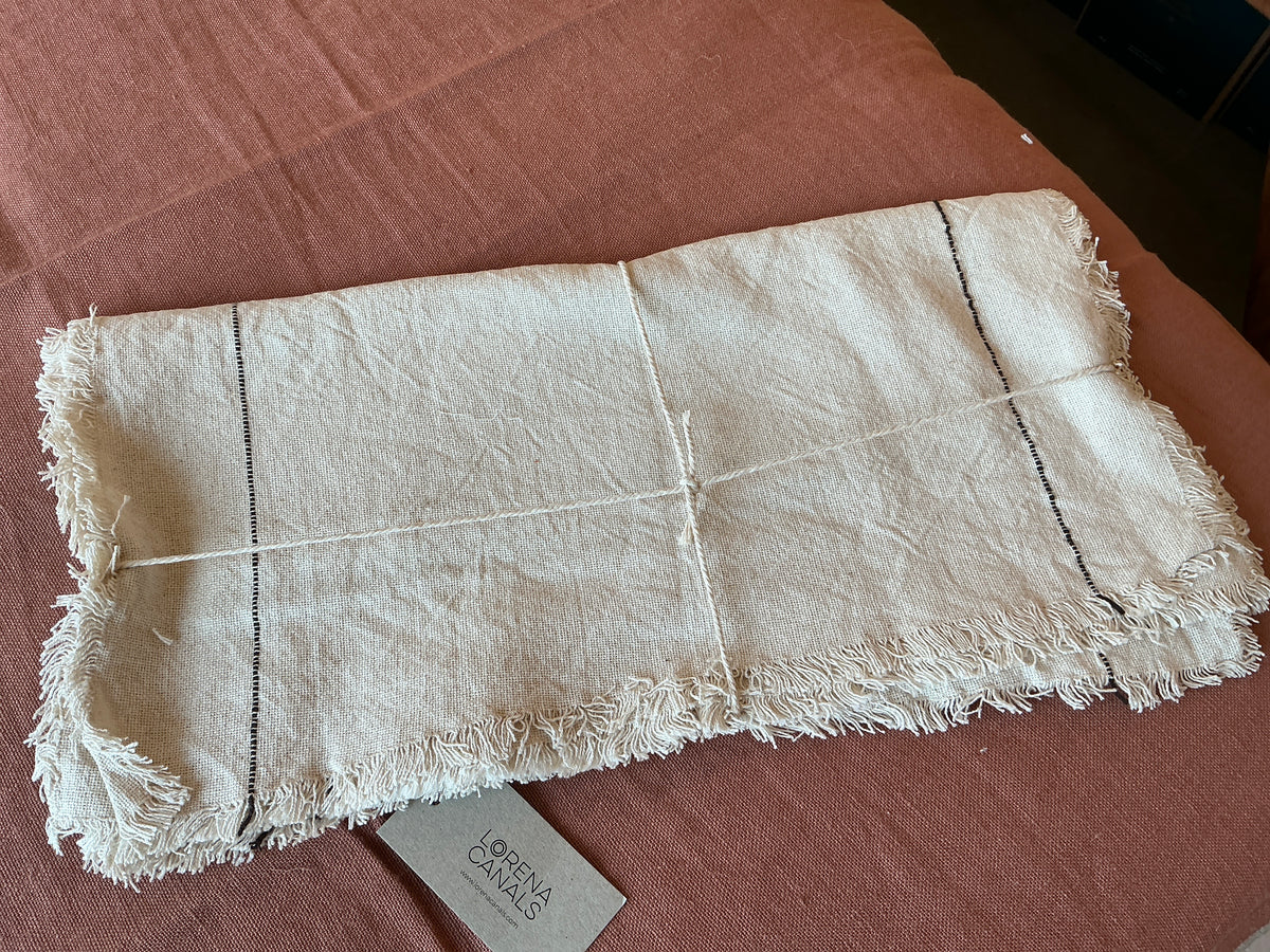 ENSEMBLE DE 4 SERVIETTES DE TABLE TEINTE NATUREL