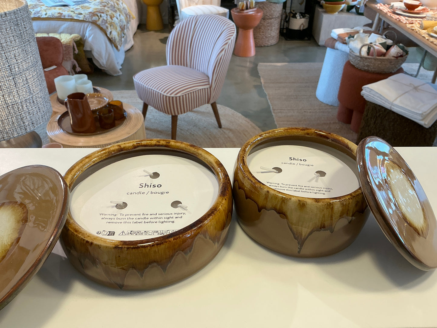 Bougie Shiso ambre Pomax M