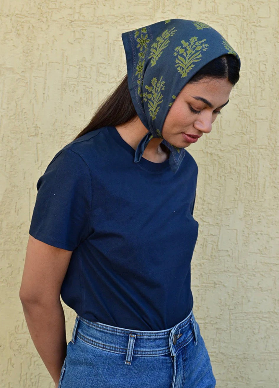 Petit foulard Galatie marine Byzantine