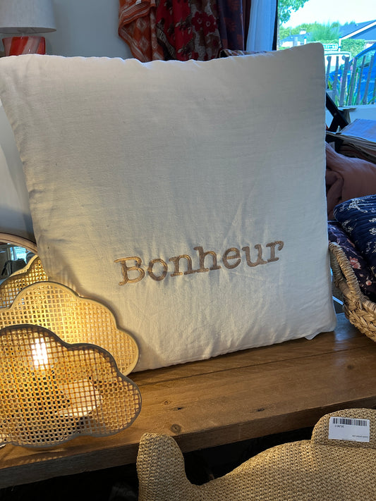 COUSSIN BONHEUR ÉCRU