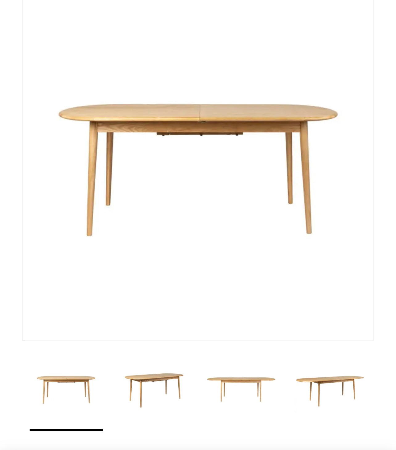 Table ovale chêne avec rallonges intégrées