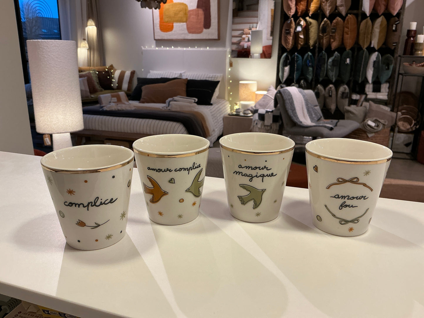 Set 4 gobelets amour complice