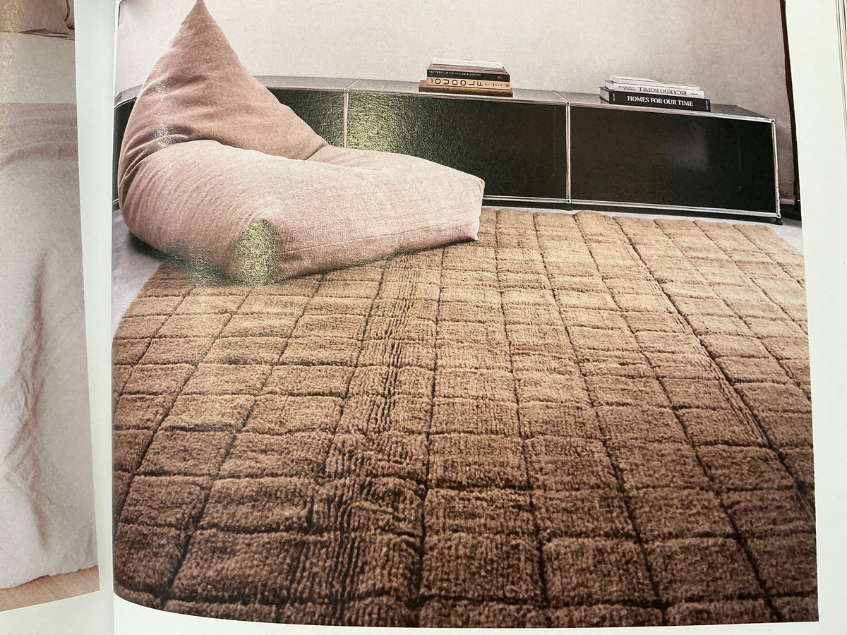 Tapis mosaïque en laine naturelle ocre 170x240 cm