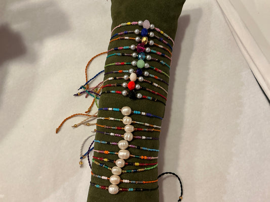 Bracelet artisanal perle de rocaille et de culture