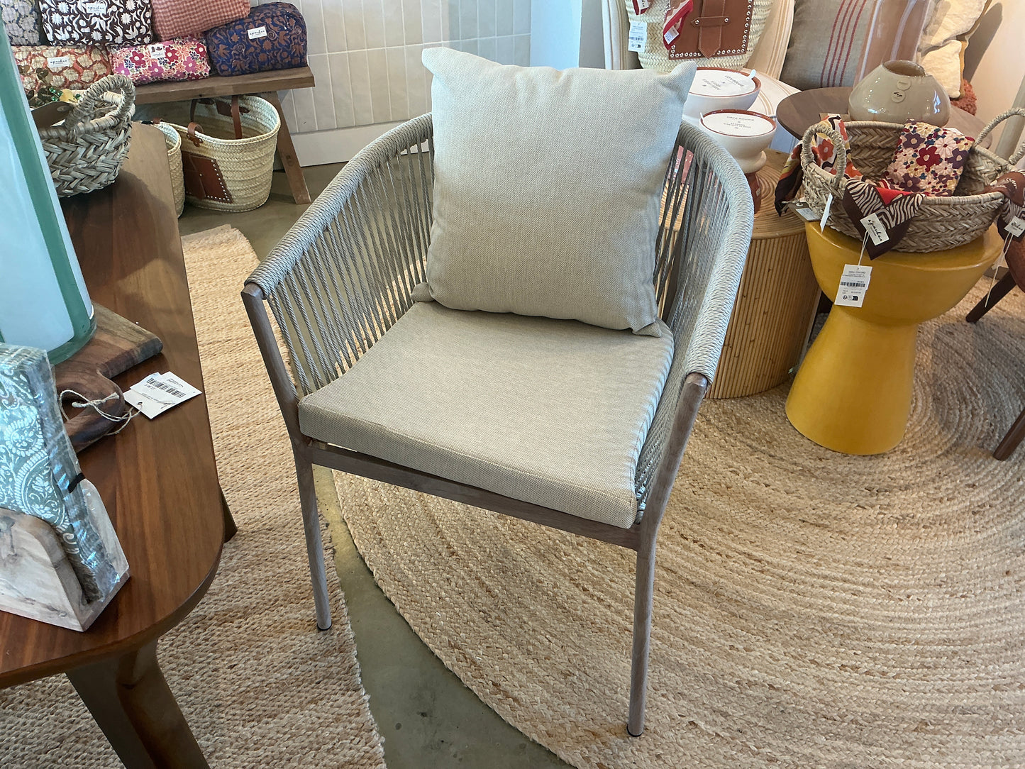Chaise outdoor acier et corde