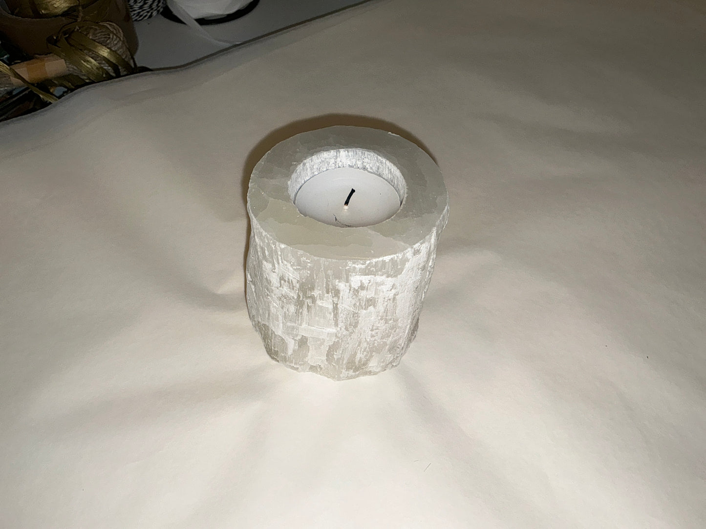 Photophore Sélénite Blanc S