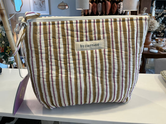 Trousse de toilette carrée rayée Byzantine