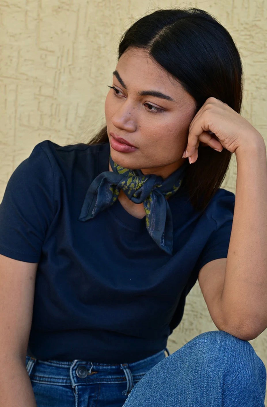 Petit foulard Galatie marine Byzantine