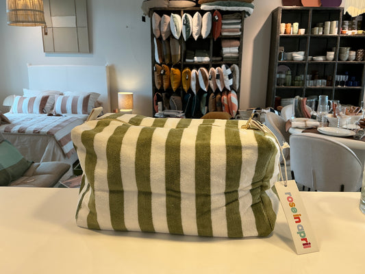 Trousse de Toilette Raye Kaki rose in April