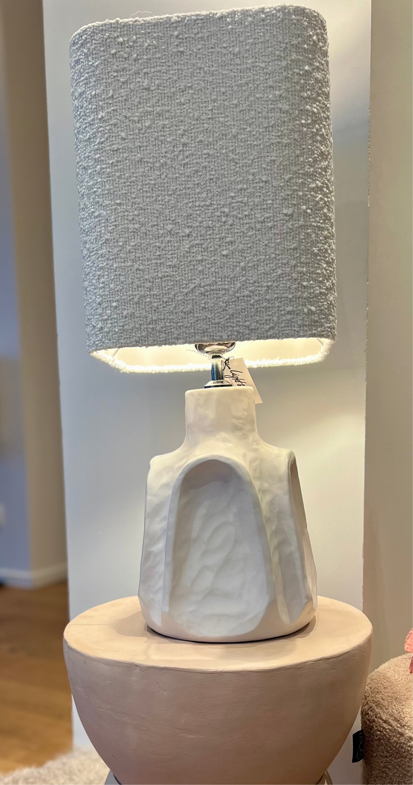 LAMPE CÉRAMIQUE BLANCHE 70'S ESPRIT SARDE