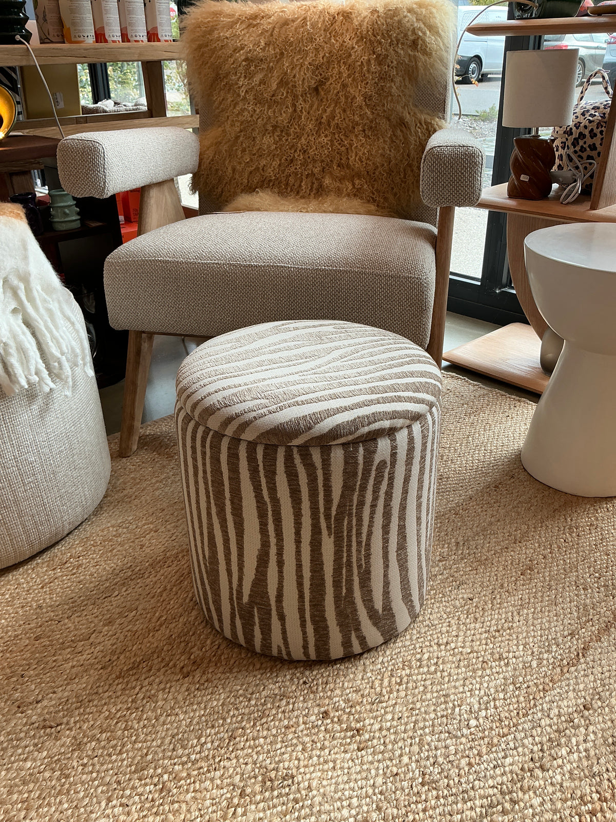 Pouf coffre zèbre