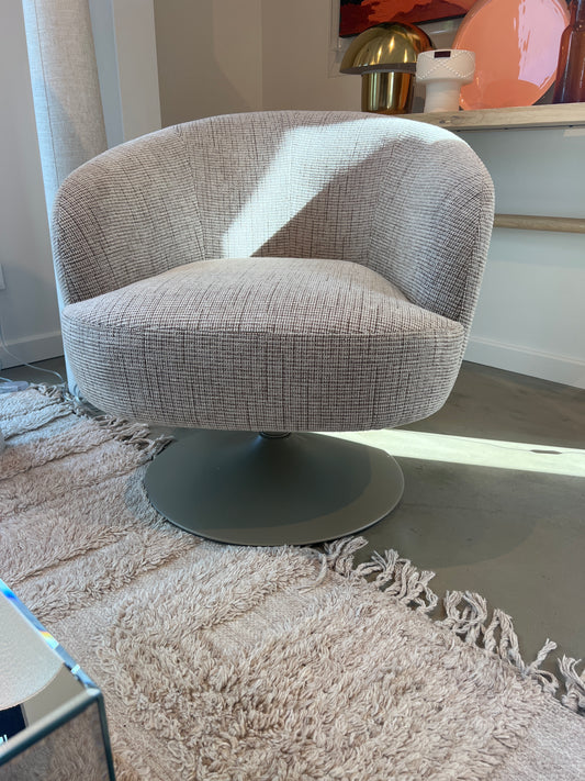 Fauteuil pivotant tweed gris