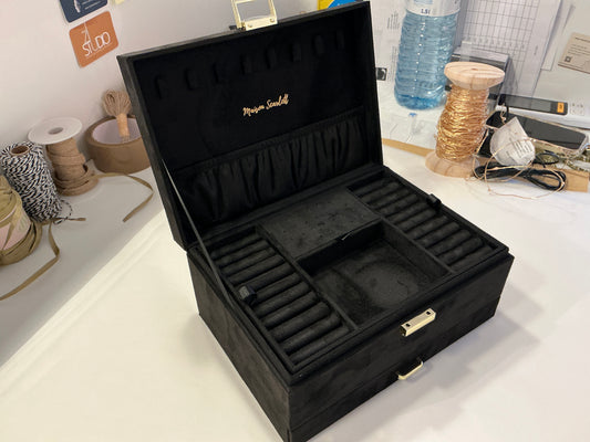 Boîte à bijoux Denise Velours Noir