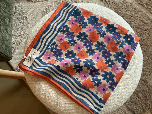 Petit Foulard Apaches Manika pâquerette macadamia
