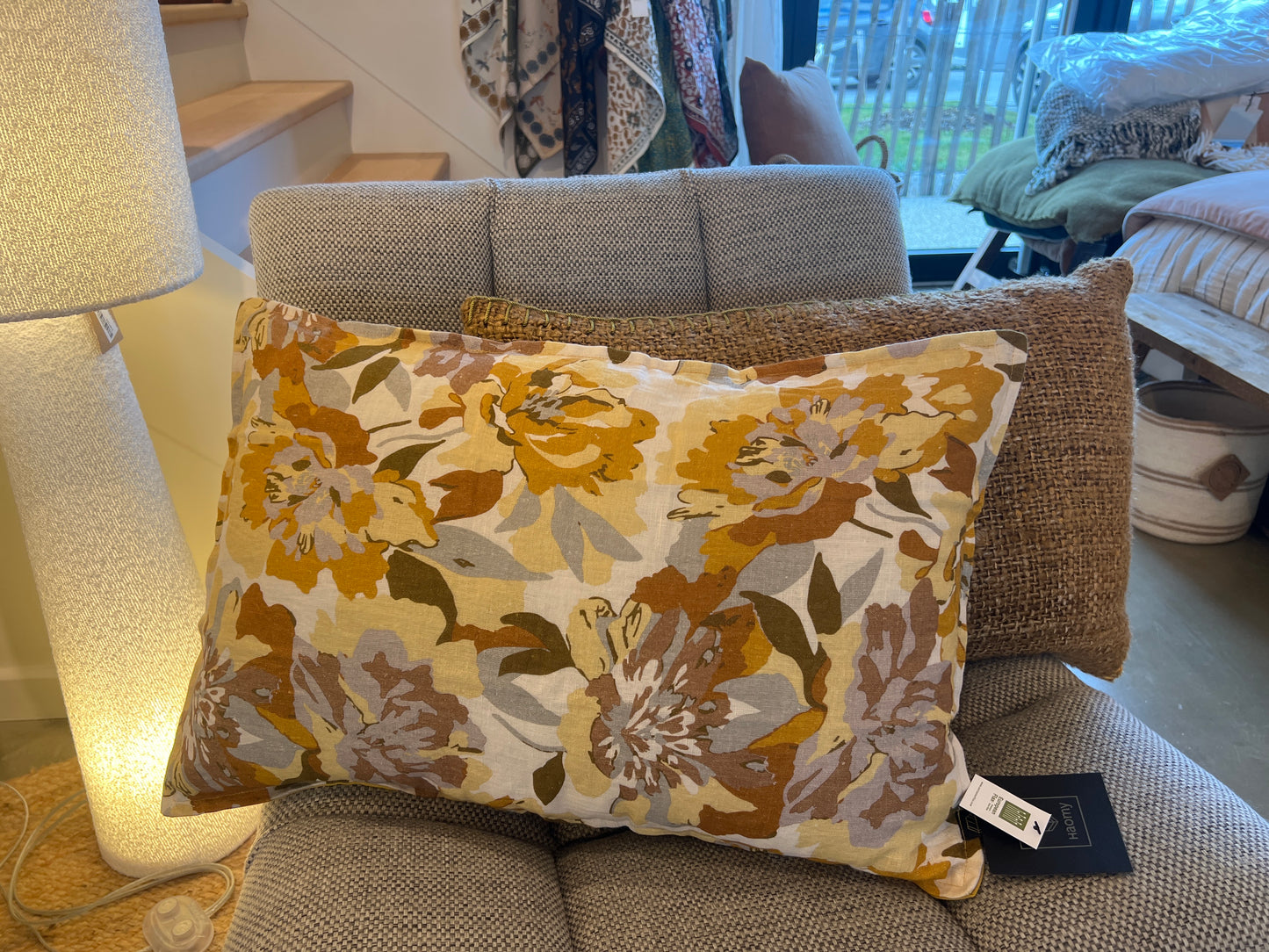 Coussin HAOMY trieste ocre 40x60