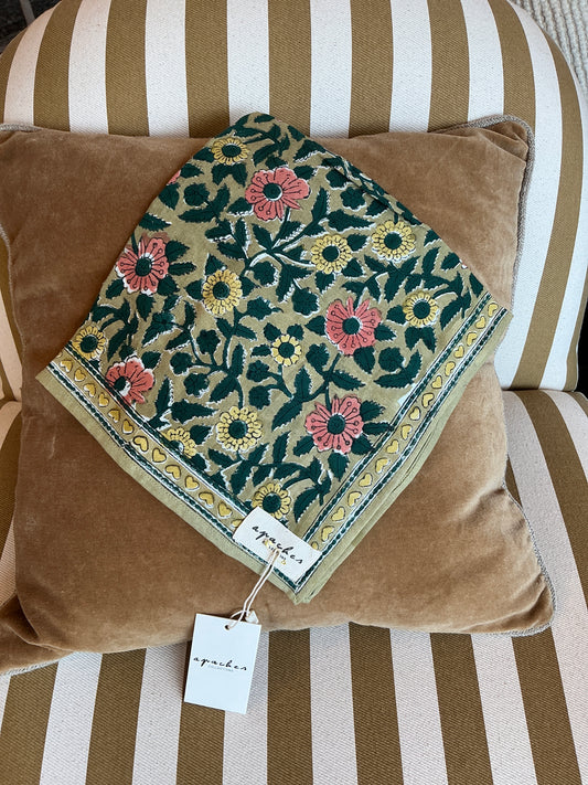 Petit Foulard Apaches Manika Cœur Khaki